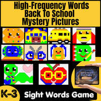 Dolch Sight Words Mystery Picture Game: Reading Intervention Program - Back To School