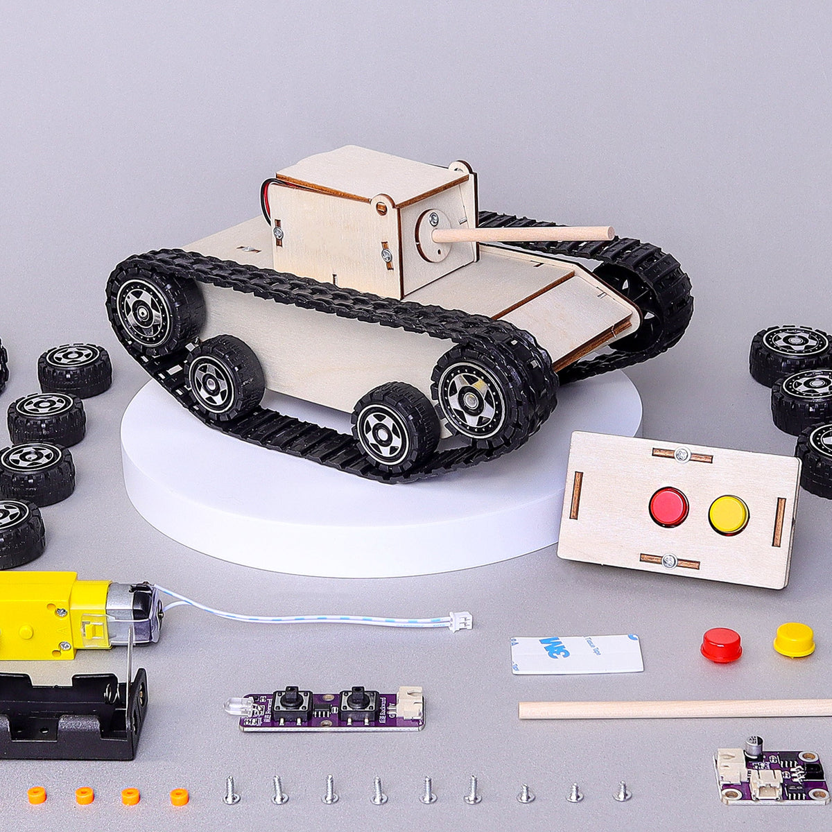 Build-your-own remote-controlled tank STEM kit