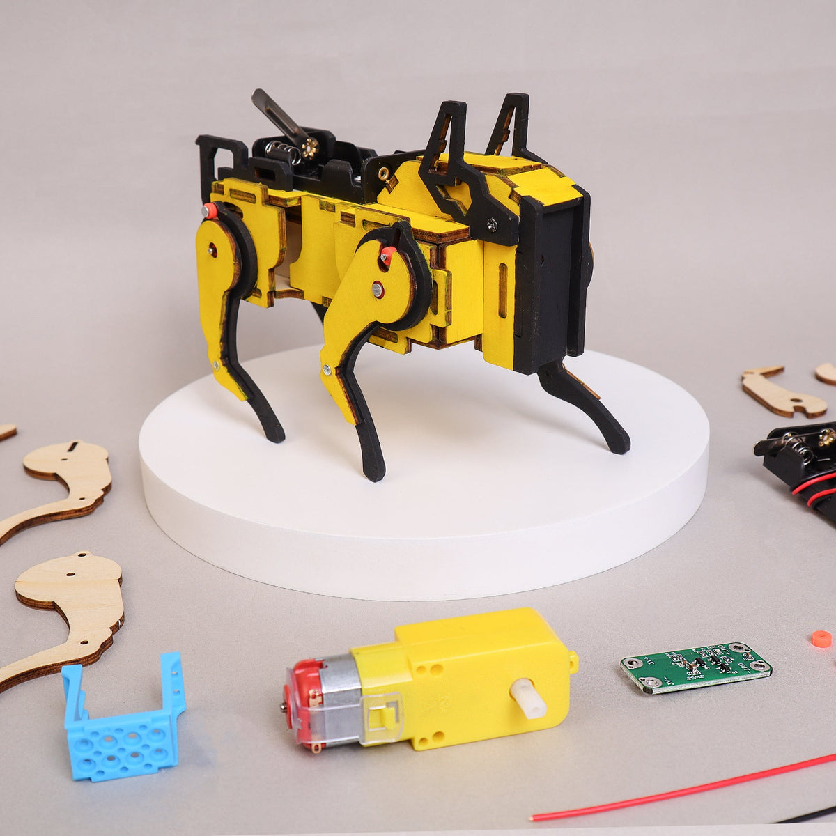 Robot Dog STEM kit, sound-activated build and paint model