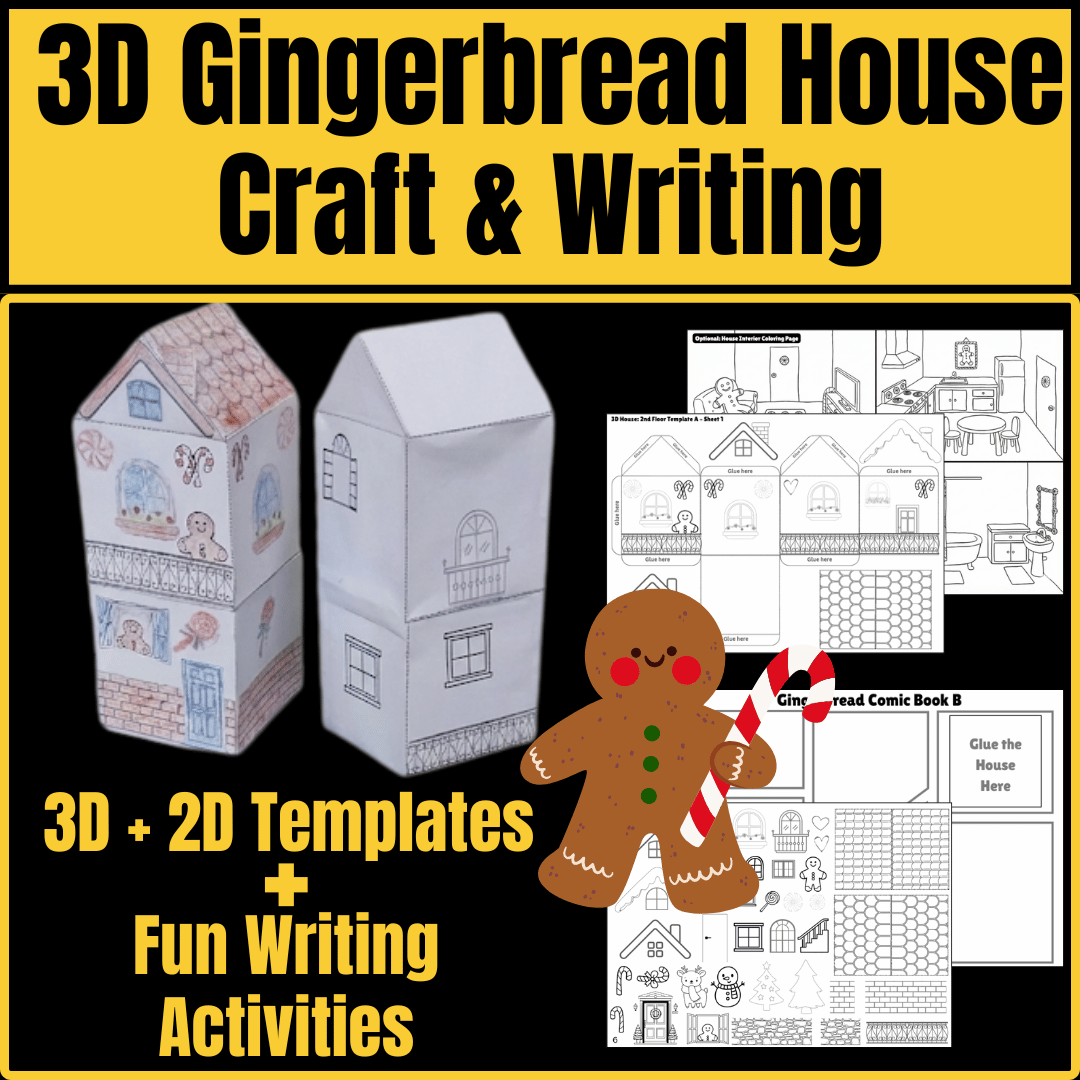 3D gingerbread house engineering project templates