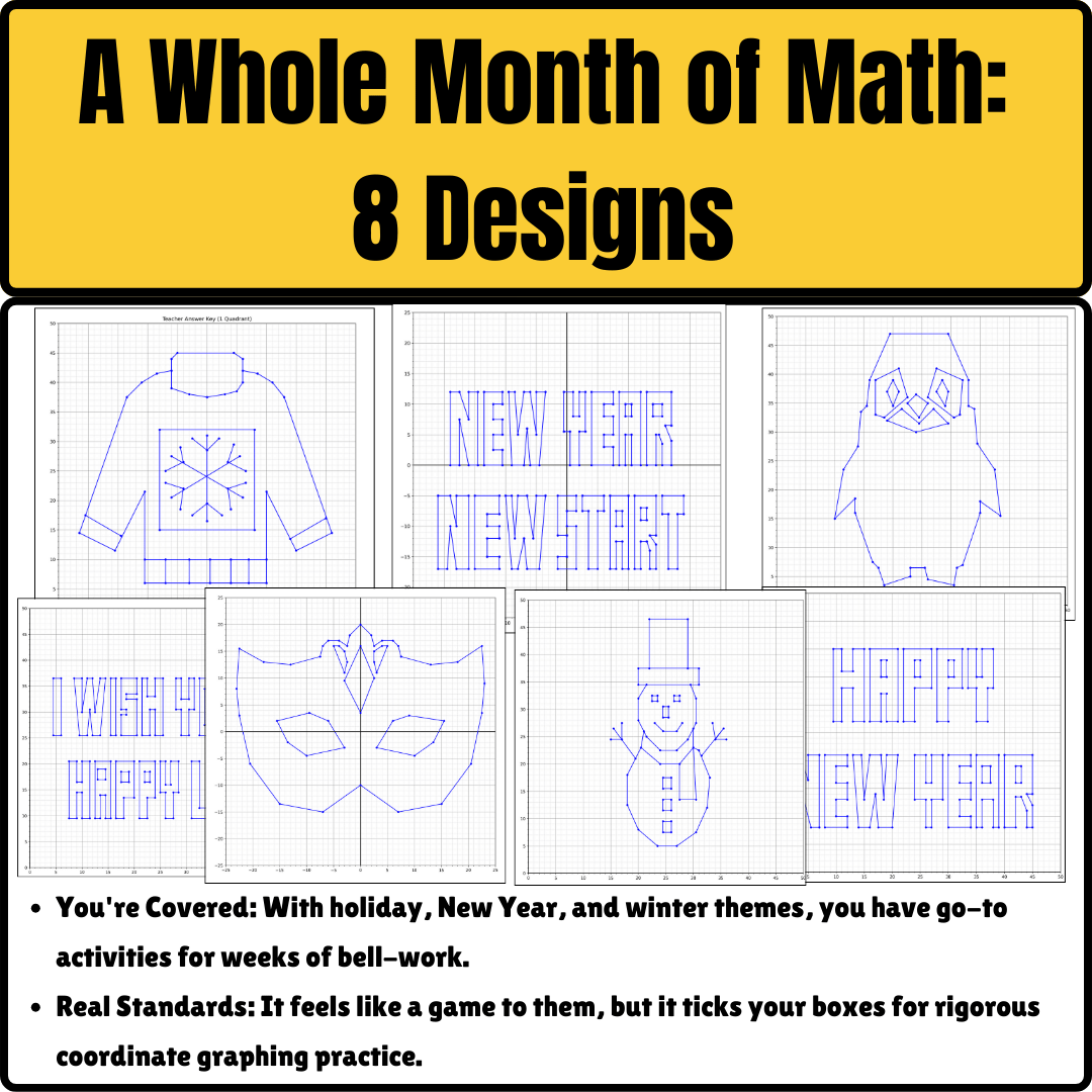 Coordinate Graphing Mystery Pictures: Arctic Templates & Growth Mindset Collection