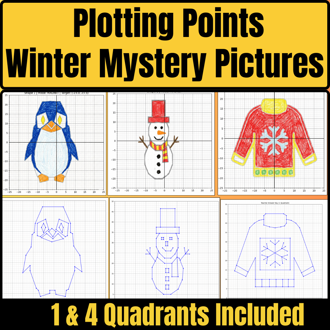 Coordinate Graphing Mystery Pictures: Arctic Templates & Growth Mindset Collection