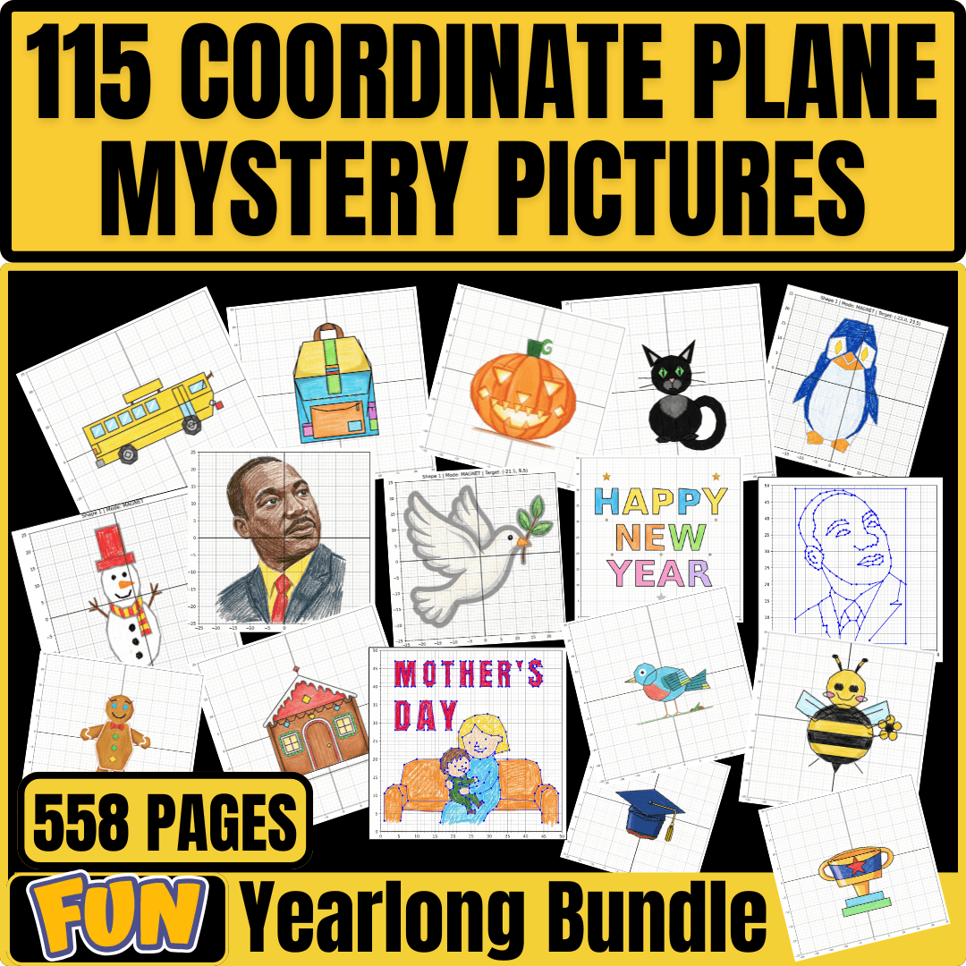 Coordinate Graphing Mystery Pictures Bundle | 558 Pages