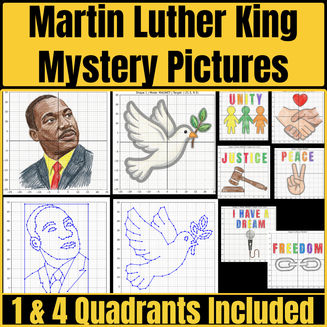 Coordinate Graphing Mystery Pictures Black History & Values
