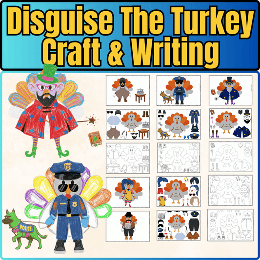 Disguise a Turkey Crafting Project: Scissor Skills & Creative Thinking Pack (Fine Motor Boost!)