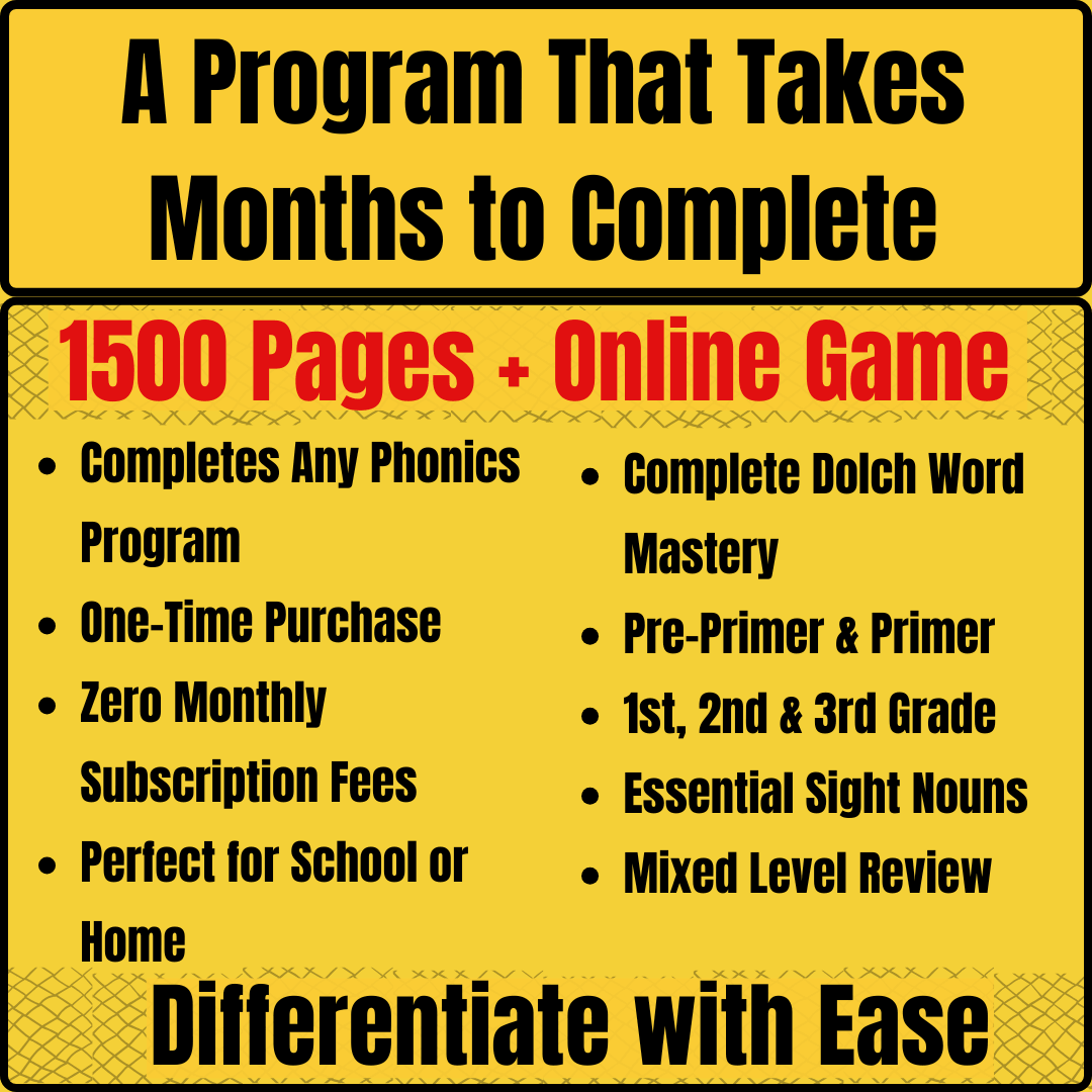 Dolch High Frequency Words Mystery Pictures : Reading Intervention Program Bundle