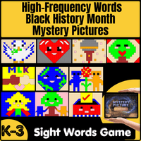 Dolch Sight Words Mystery Picture Game: Reading Intervention Program -Martin Luther King - Black History Month Game