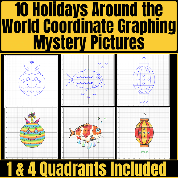 Holidays Around the World Coordinate Graphing Mystery Pictures – Hanukkah, Diwali, Kwanzaa & Christmas Math Activity