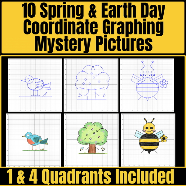 Spring & Earth Day Coordinate Graphing Mystery Pictures
