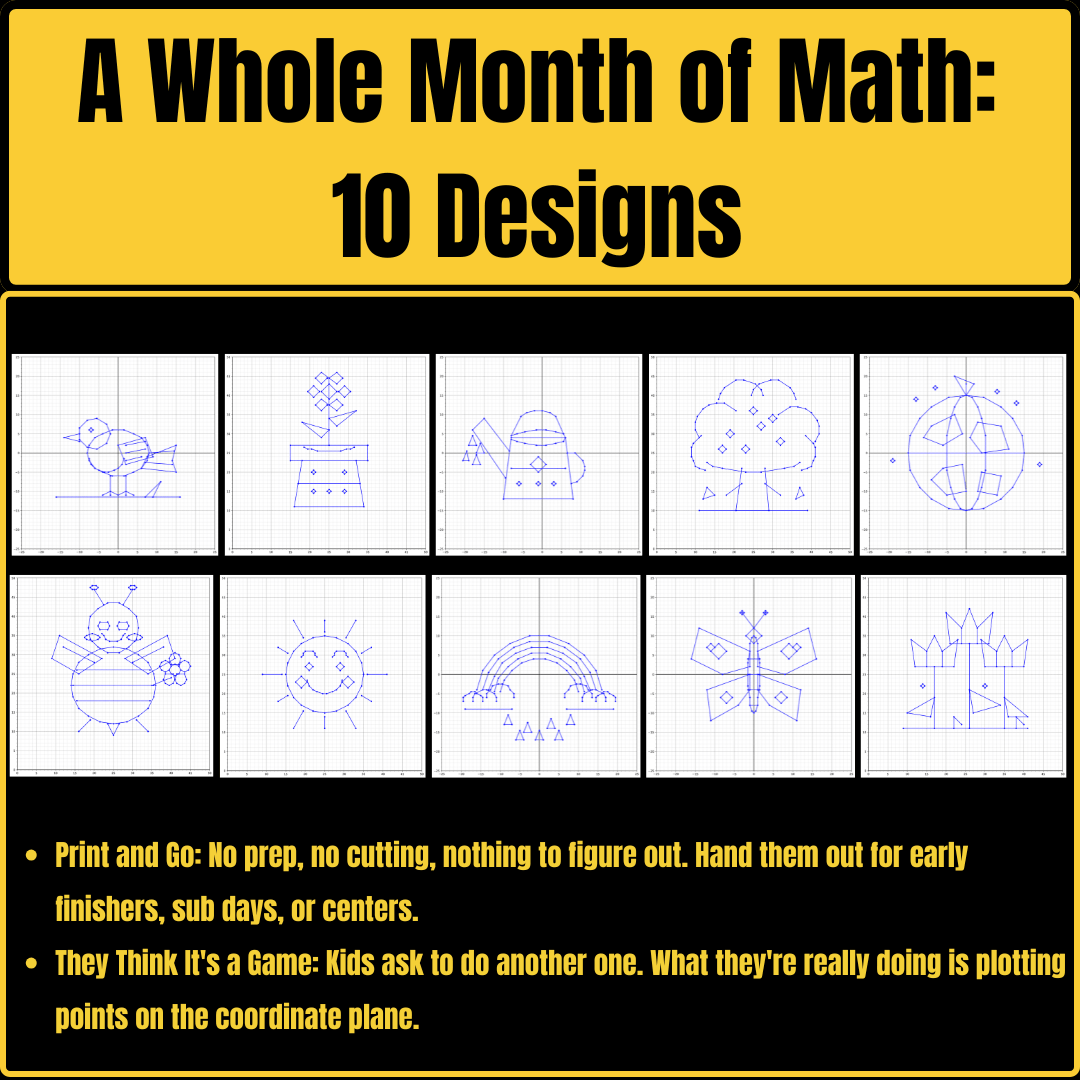 Spring & Earth Day Coordinate Graphing Mystery Pictures