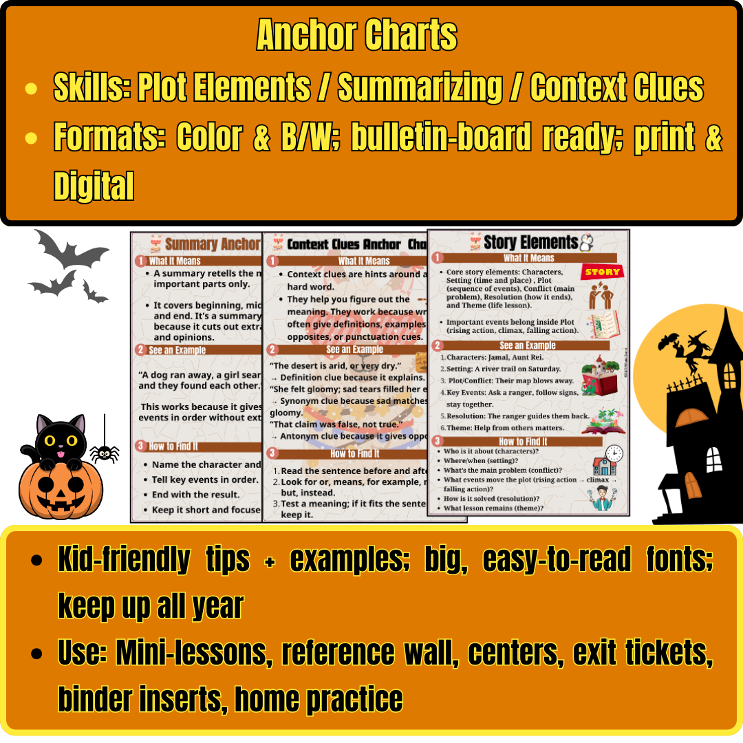 The Anti-Brain Rot Reading Game & Task Cards: Gamified Intervention for Plot Elements, Summary & Context Clues