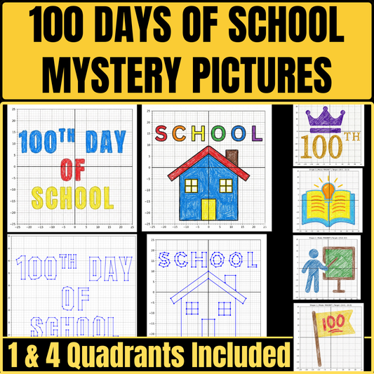 Coordinate Plane Mystery Pictures: School-Themed Puzzle Pack